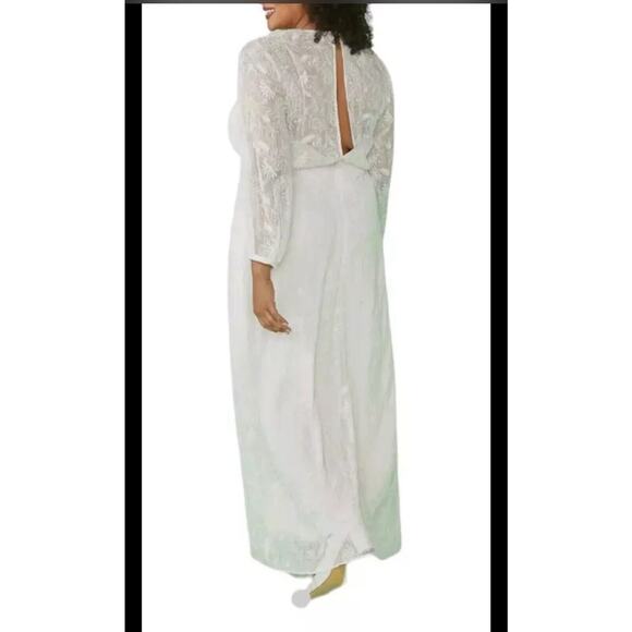 ModCloth Sz XS Just the Beginnings White Maxi Sheer Lace Overlay Dress NWT $199 - Picture 3 of 12